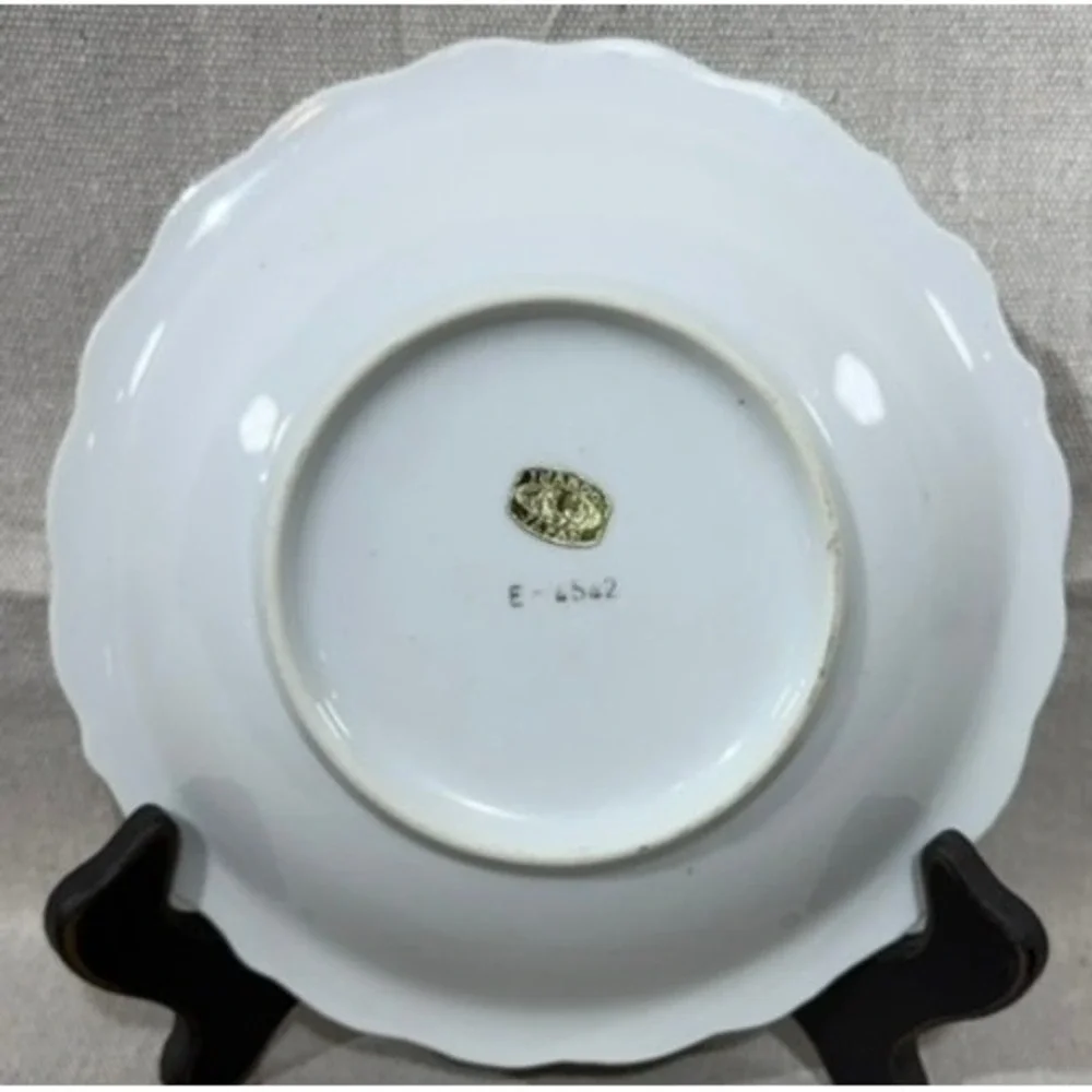 Inarco Japan Blue Floral Pitcher & Bowl Set Vintage Porcelain E-4542 White Blue